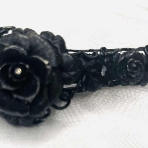 Vintage Black Rose Metal Hair Barrette – Gothic Style, 1990s - Picture 8 of 9